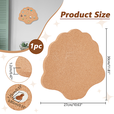 Shell Shape Wall Mounted Brooch Jewelry Display Cork Tray AJEW-WH0433-01B-1