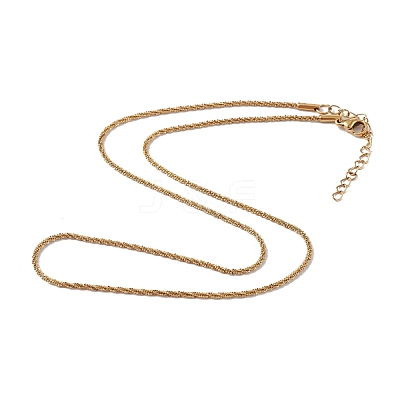 Ion Plating(IP) 304 Stainless Steel Bone Rope Chain Necklace for Women NJEW-I121-01A-G-1