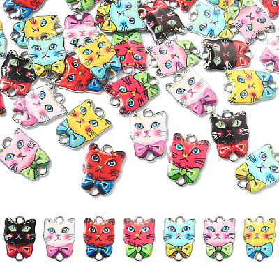 35Pcs 7 Styles Alloy Enamel Connector Charms ENAM-CJ0004-63-1