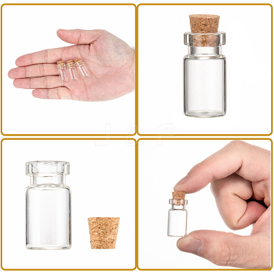 Glass Wishing Bottle Bead Containers X-CON-Q014-1