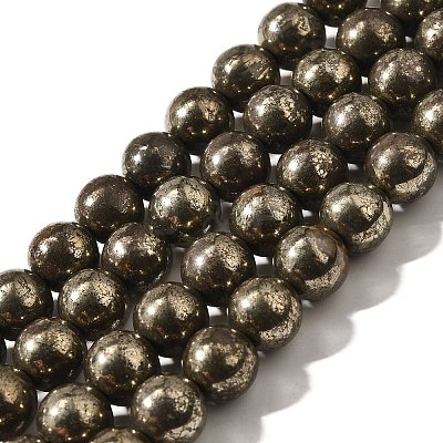 Natural Pyrite Beads Strands G-H059-A01-03-1