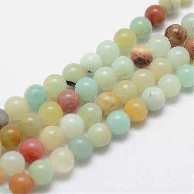 Natural Flower Amazonite Beads Strands G-F415-6mm-1