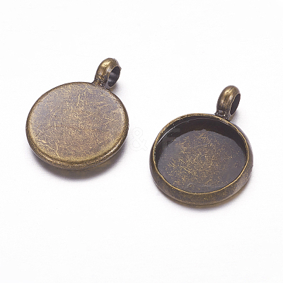 Antique Bronze Brass Pendant Cabochon Settings X-KK-H280-AB-NF-1