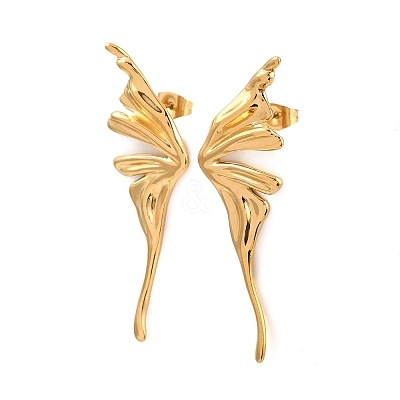 304 Stainless Steel Butterfly Wing Stud Earrings EJEW-I320-22G-02-1