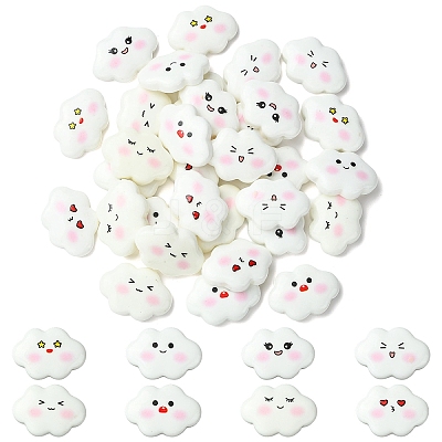 32Pcs 8 Styles Funny Opaque Resin Cabochons RESI-YW0005-94-1