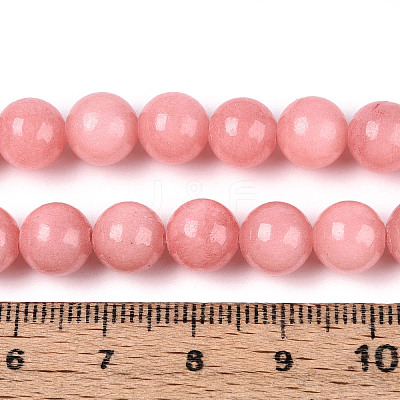 Dyed Natural Mashan Jade Round Beads Strands G-T139-8mm-67B-1