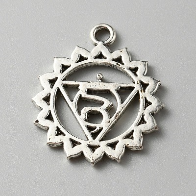 Chakra Zinc Tibetan Style Alloy Pendants FIND-WH0137-05E-AS-1