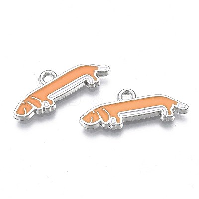 Rack Plating Alloy Enamel Pendants PALLOY-T075-156-1
