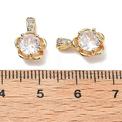 Brass Micro Pave Clear Cubic Zirconia Charms KK-A259-31G-1