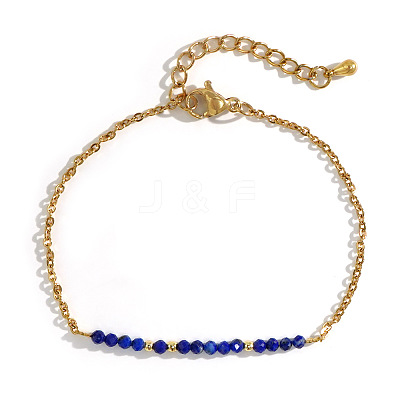 Natural Lapis Lazuli Beads Link Bracelets AL8612-6-1