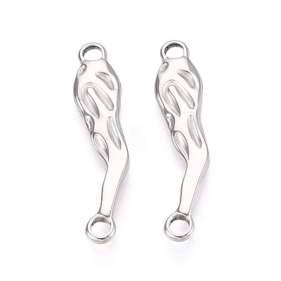 304 Stainless Steel Textured Hot Pepper Links/Cennector Charms STAS-T067-86P-1