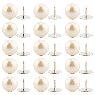 20Pcs ABS Plastic Pearl No Sewing Buttons BUTT-CY0001-22C-1
