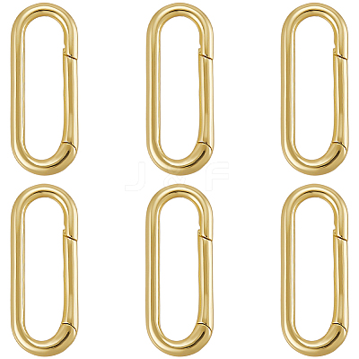 6Pcs Brass Spring Gate Rings KK-SC0006-35-1