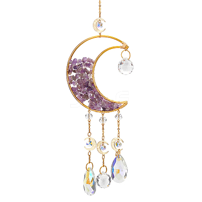 Crystal Chandelier Glass Teardrop Pendant Decorations HJEW-PH01778-01-1
