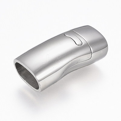 Tarnish Resistant 304 Stainless Steel Magnetic Clasps with Glue-in Ends LS-STAS-F130-18P-1