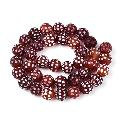 Tibetan Style Natural Agate dZi Beads Strands G-T144-36A-01-1