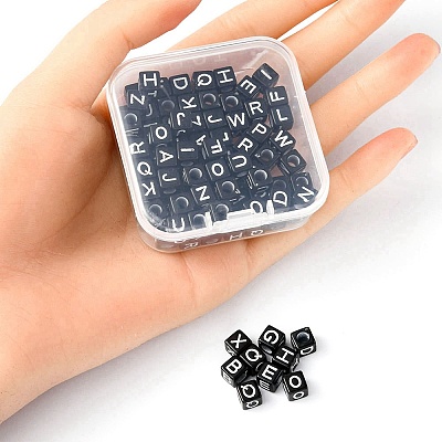 100Pcs Opaque Acrylic Beads SACR-YW0001-55-1