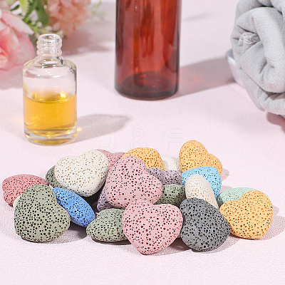 24Pcs Unwaxed Natural Lava Rock Beads G-PA0002-13-1