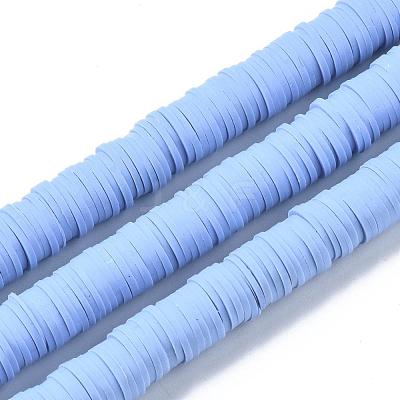Flat Round Handmade Polymer Clay Beads CLAY-R067-10mm-32-1