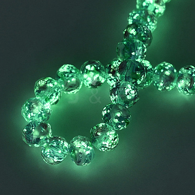 Handmade Luminous Lampwork Beads Strands LAMP-N037-01H-1