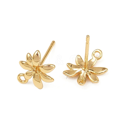 Brass Stud Earrings Findings KK-B137-13G-1