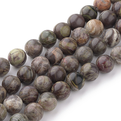 Natural Flower Agate Beads Strands X-G-Q462-8mm-34-1