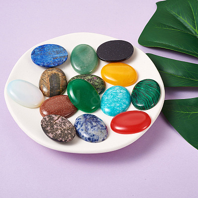 14Pcs 14 Style Mixed Gemstone Cabochons G-FW0001-06-1