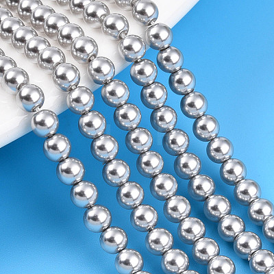 Baking Paint Pearlized Glass Pearl Bead Strands X-HY-N002-4mm-A03-1