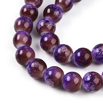 Baking Paint Glass Beads Strands DGLA-N008-10mm-03-1