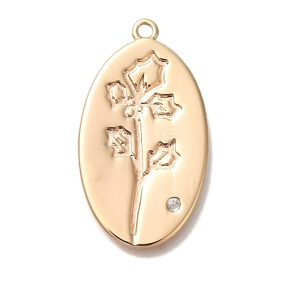 Brass Micro Pave Cubic Zirconia Pendants KK-U038-05G-04-1