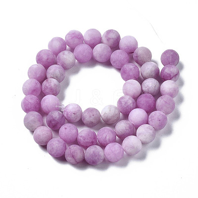 Natural White Jade Bead Strands G-R297-8mm-50-1