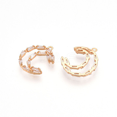 Brass Micro Pave Cubic Zirconia Pendants ZIRC-T016-10-1