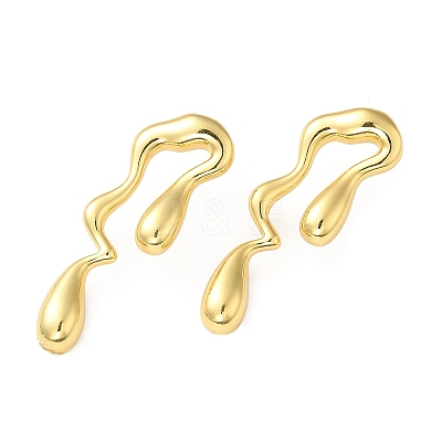 Rack Plating Brass Melting Teardro Dangle Stud Earrings for Women LS-EJEW-Z019-01G-1