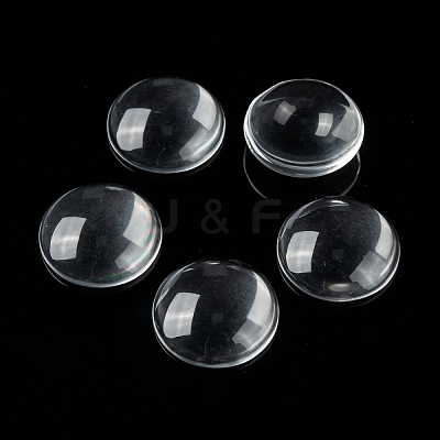 Transparent Glass Cabochons GGLA-R026-20mm-1