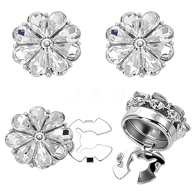 4Pcs 1-Hole Alloy & Glass Buttons FIND-FG0004-59P-1
