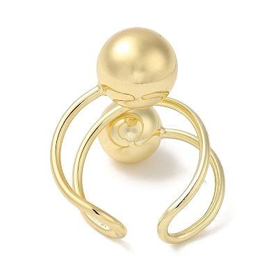 Brass Open Cuff Ring RJEW-Q778-50G-1