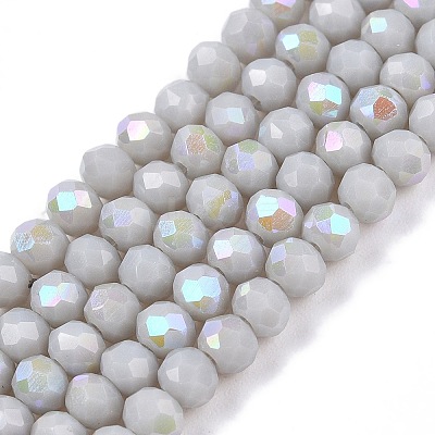 Electroplate Opaque Solid Color Glass Beads Strands EGLA-A044-P3mm-L19-1