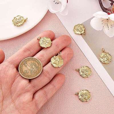 10Pcs Brass Pendants ZIRC-SZ0004-40-1