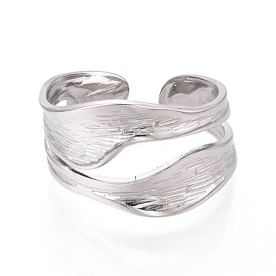 304 Stainless Steel Cuff Ring X-RJEW-N038-112P-1