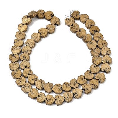 Electroplated Natural Lava Rock Beads Strands G-K388-04A-09-1