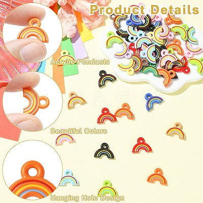 Baking Paint Acrylic Pendants OACR-CJC0005-06-1