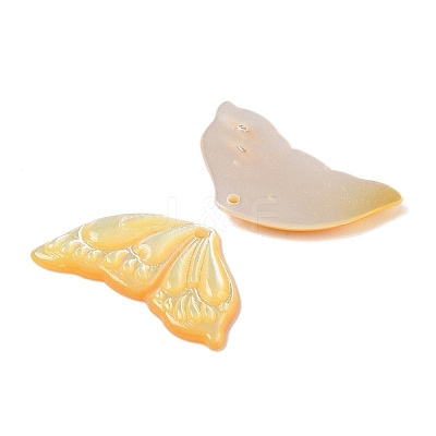 Natural Yellow Shell Carved Pendants SSHEL-C012-17-1