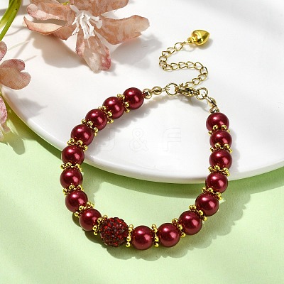 Glass Imitation Pearl Beaded Bracelets for Women BJEW-JB10034-04-1