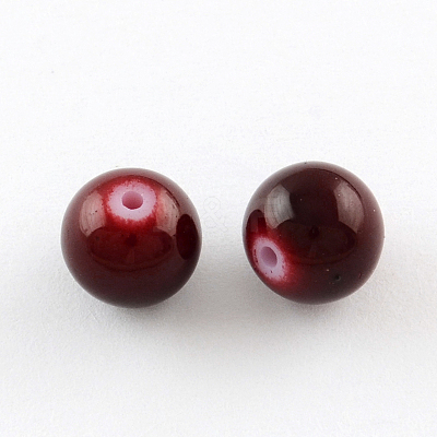 Painted Glass Beads Strands X-DGLA-S071-6mm-B30-1