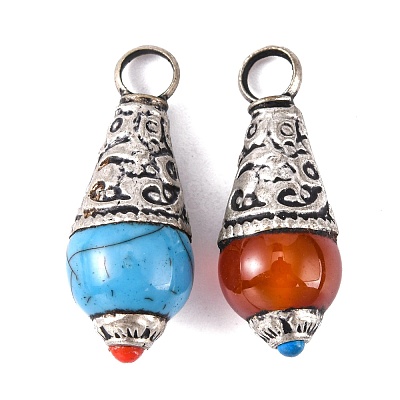 Brass Teardrop Pendants PALLOY-F127-B-08-1