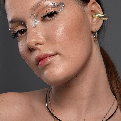 C-Shaped 304 Stainless Steel Cuff Earrings EJEW-WH0519-26G-1