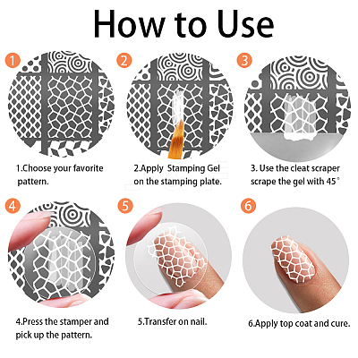 Stainless Steel DIY Nail Art Templates MRMJ-WH0092-208-1