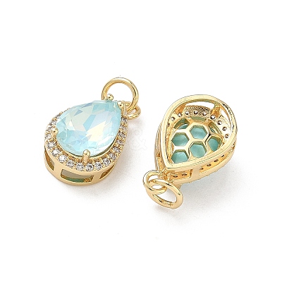 Brass Micro Pave Cubic Zirconia Pendants KK-C252-02B-G-1