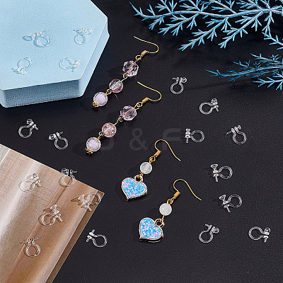 80Pcs 4 Styles Plastic Clip-on Earring Findings KY-AR0001-29-1