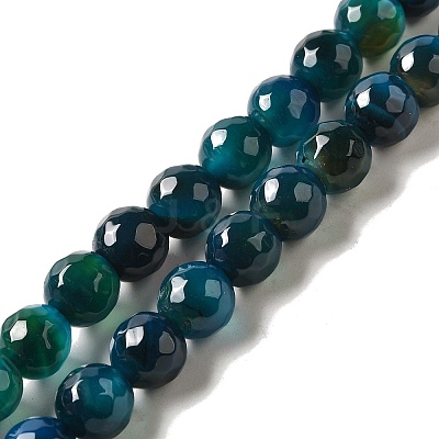 Natural Agate Beads Strands G-G045-8mm-M-1